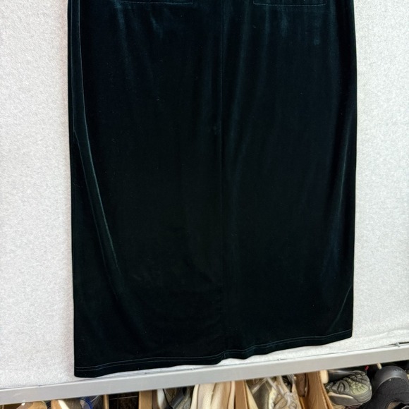 Studio Ease Overall Dress Womens 12 Green Velour - Picture 3 of 10